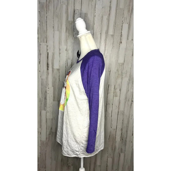 NWT Clemson Tigers Women's Large Purple/Gray Tie Dye Logo Graphic Raglan T-Shirt - Picture 5 of 5